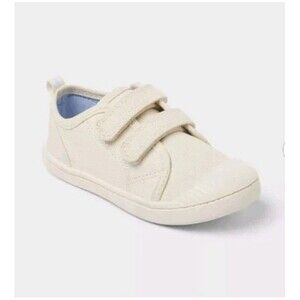 Cat & Jack Packer Dual Strap Tan Beige Canvas Sneakers Hook & Loop Size 9